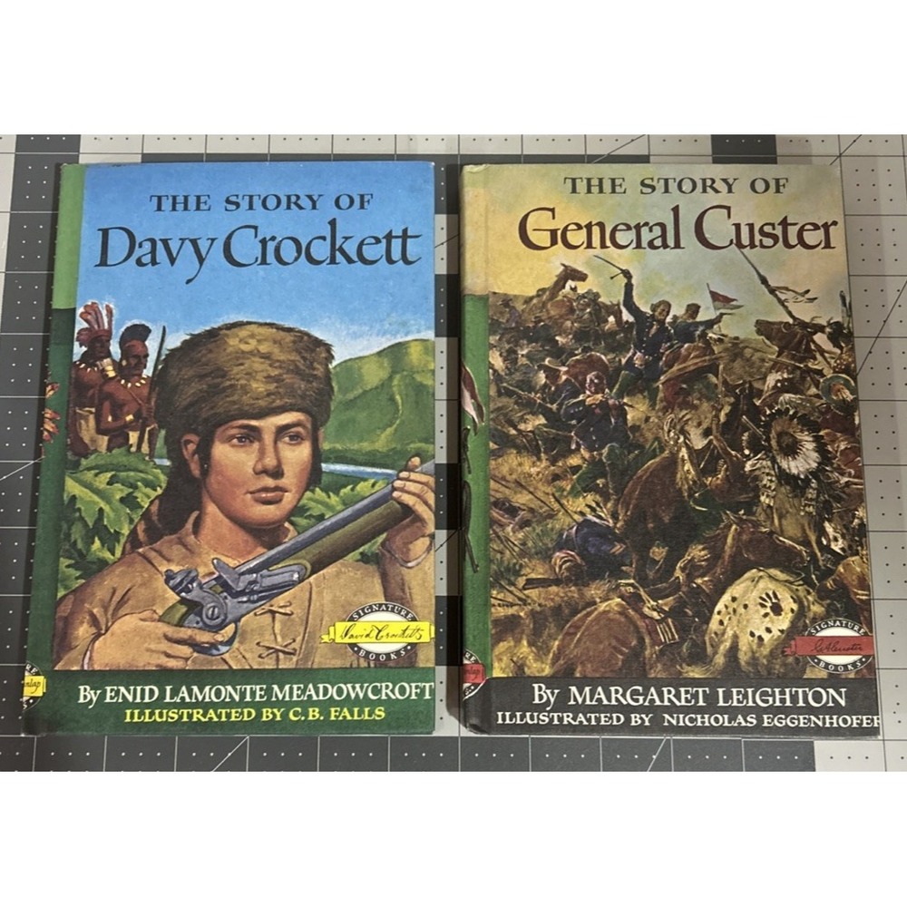 Grosset & Dunlap Signature Books LOT  Hardcover History Vtg Crockett Custer 1952